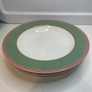 VILLEROY & BOCH Tipo Viva Green LARGE WIDE RIM SOUP SALAD BOWLS Set of 3 9”
